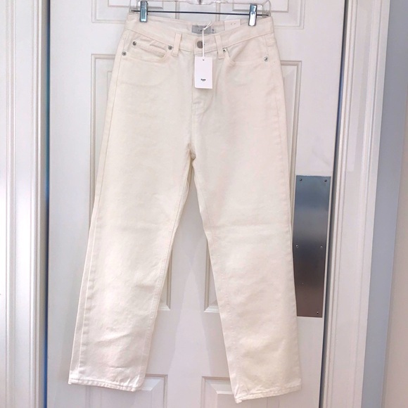 The Frankie Shop Denim - The Frankie Shop IMJ High Rise Straight Jean In Off White Ivory Womens Size 2